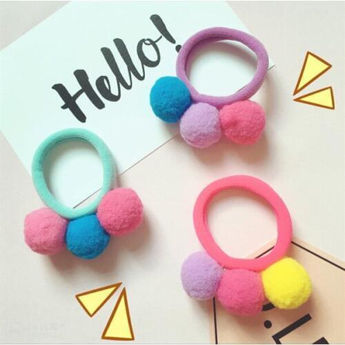 Cloth hair rope autumn and winter cute ring candy color hairring baby hair ball head rope