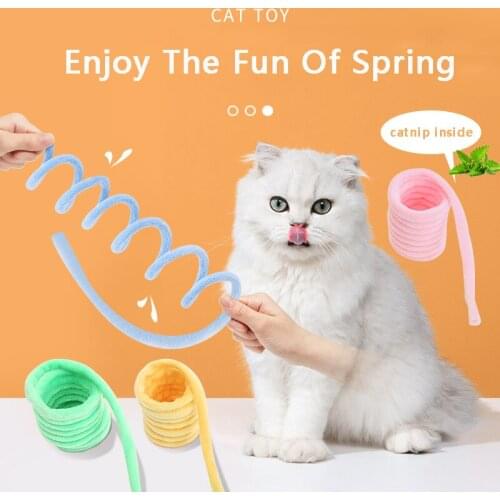 Pet Supplies Cat Toys Plush Spring-shaped Soft Short Plush Toys Cat Mint Toy Catnip Pet Kitten Teeth Grinding Claws Thumb Bite