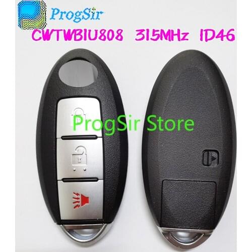 3Button 315MHz Smart Proximity Remote Control Key with ID46 for Nissan Cube Juke Leaf Quest Versa Note CWTWB1U808 PN 285E3-1KM0D
