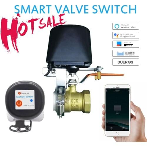 Tuya Smart WiFi Water Valve Gas Valve Compatible With Alexa Google Home Shut Off Controller Work With Alexa Google Assistant