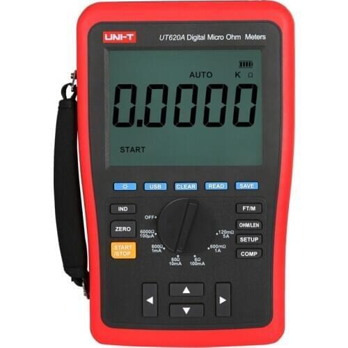 Uni-t UT620A Digital Micro Ohm Meter low resistance tester 120mOhm-6kOhm Ohm tester Manual range Data storage 4-wire measure