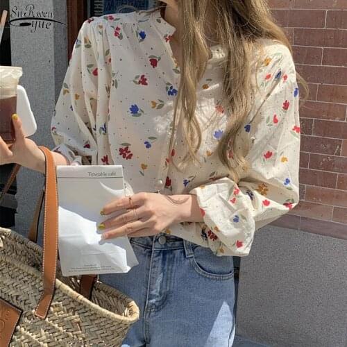 Womens Summer Thin Long Sleeve Sunscreen Japanese Vintage Floral Cotton Shirt 2021 New Niche Korean Loose Chic Top Blusas 15562