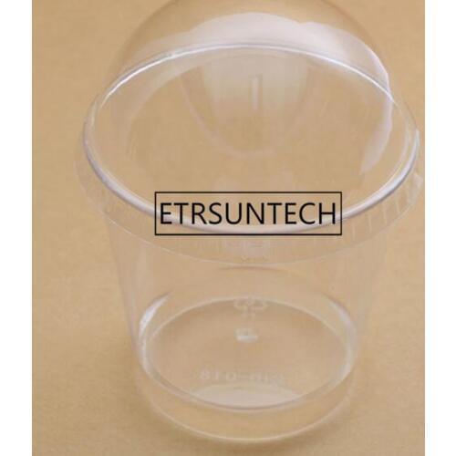 1000sets Transparent Plastic Mousse Cup With Cover Pudding Cake Jelly Ice Cream Cup Dessert Bakeware Sets