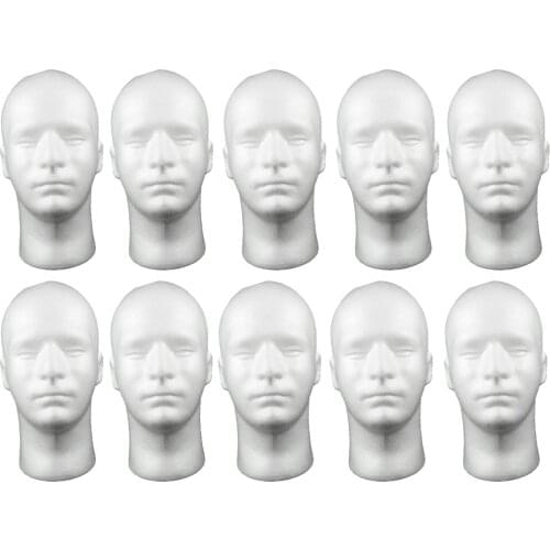 10x Styrofoam Foam Mannequin Head Display Head Model for Hairpiece f/ Salon