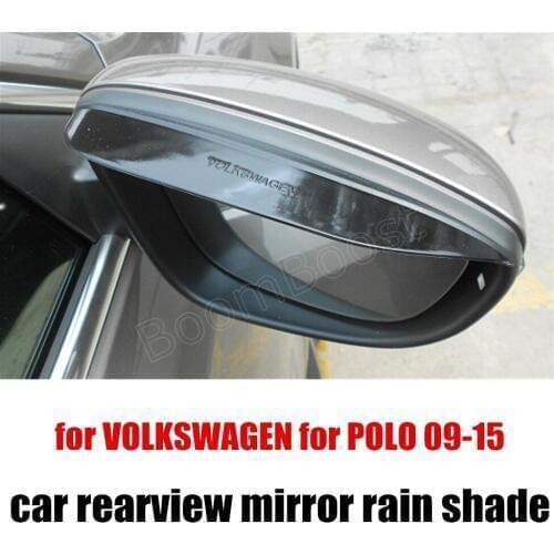 2pcs high quality Car Rearview Mirror Rain Rainproof eyebrow cover for VOLKSWAGEN for POLO 09-15 rain shade blades