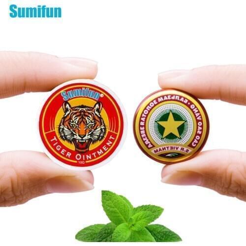 2 Types of Cooling tiger balm Cold Headache Dizziness Ointment Heat Stroke Insect Stings Herbal Cream Refreshing Pain Relief Oil