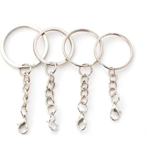 20/100pcs nickel Key Chains Stainless Alloy Circle DIY 25mm 30mm Keyrings Keychain Diy accessories material