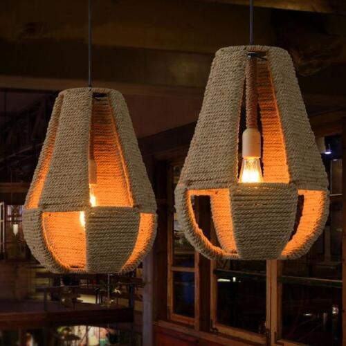 2020 new Retro minimalist creative personality desk lamp Restaurant Bar Cafe decorative hemp rope chandelier American Pastoral