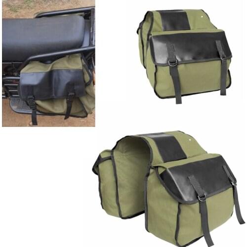 2021 New Outdoor Cycling Motorbike Saddle Bag Motorcycle Canvas Waterproof Panniers Box Side Tools Bag Pouch for Motorbike