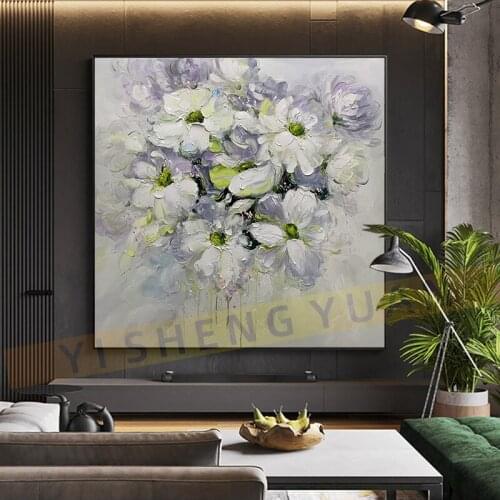 Free Shipping New Arrival Flowers Abstract Painting Contemporary Art Oil Painting Original Large Artwork