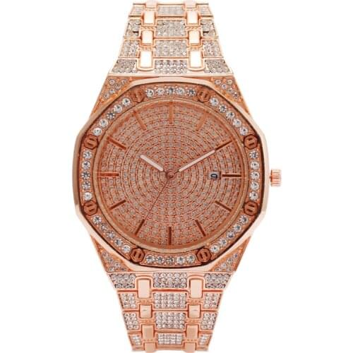 Diamond Watch For Women Luxury Brand Ladies Golden Watches Minimalist Analog Quartz Movt Unique Female Iced Out Wrist Watch