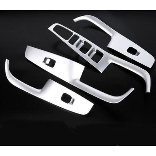 For Hyundai ix35 2018 4PCS ABS Chrome Matte Silver Car Door Armrest Window Glass Lifter Button Cover Trim Car Styling Accessory