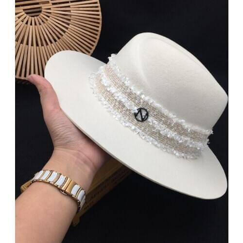 Europe and the United States about British white wool hat fashion female han edition hat Panama fedoras