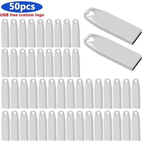 Bulk 50pcs free Custom logo Pen drive Waterproof Real capacity 128GB 64GB 32GB 16GB 8GB USB Flash Drive Usb 2.0 Flash Drive