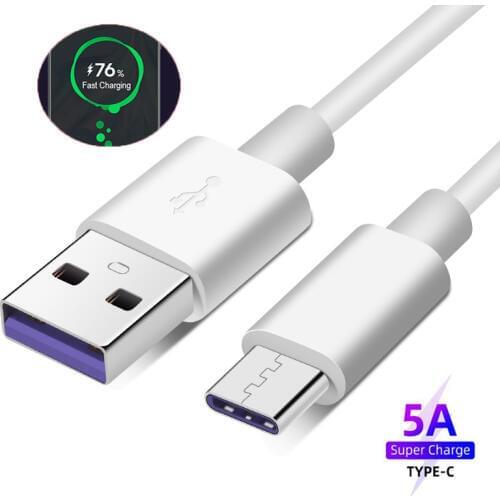 5A USB 3.1 Type C Cable For Huawei Mate 30 20 P30 P40 Samsung S20 Xiaomi Fast Charging Charger USB-C Type-C Cable Wire Cord