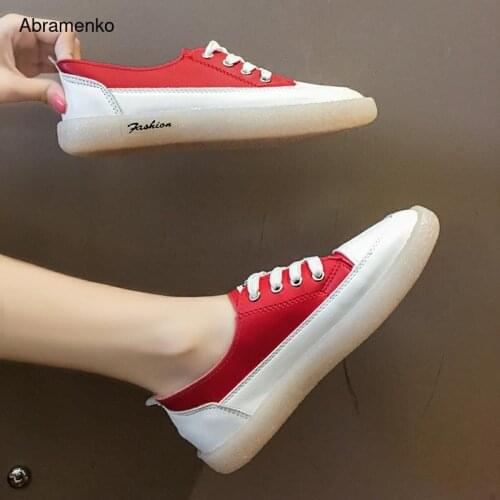 Women Sneakers Lace Up Casual Shoes Female White Shoes 5 Colors Hip Hop Streetwear Leisure Espadrilles Ladies Shoes Size 35-40