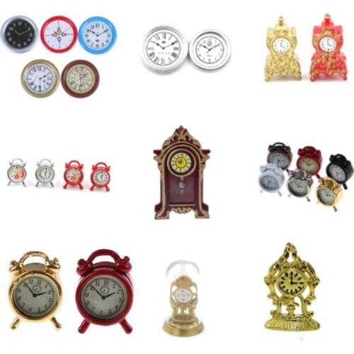 1:12 Scale Alarm Clock Mini Home Decoration Dollhouse Miniature Toy Lovely Doll Kitchen Living Room Accessories