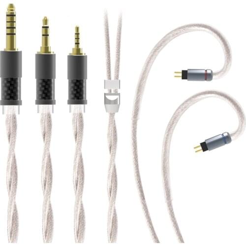 TRI 2 Core Grace-SEarphone Upgrade Cable Silver-plated and Pure Cooper 2.8mm outer Diameter 2.5/3.5/4.4mm TRN KZ High-end Cord