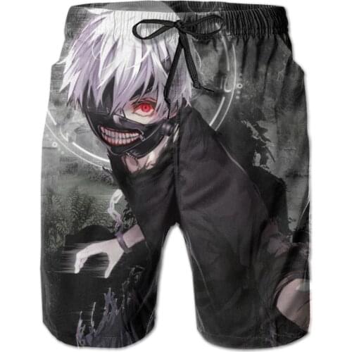 Mans Swimming Shorts Summer Tokyo Ghoul High quality Fast Dry Swimwear for adult Carton Print Beach Shorts