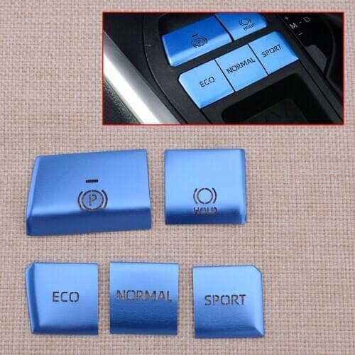 1Set Blue Car Interior Gear Shift Box Button Sticker Trim Fit For Toyota RAV4 2019 2020