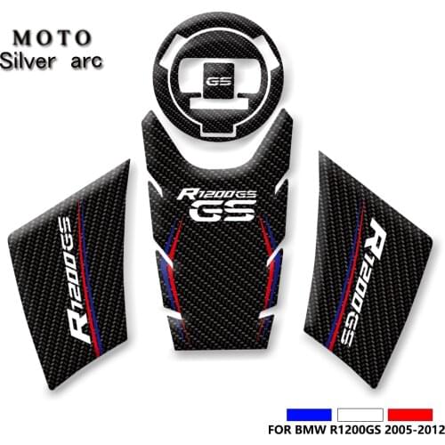 Motorcycle Tank Pad Sticker FOR BMW R1200GS R 1200 GS 2005-2012 Carbon fiber texture Gas Knee Grip Traction Side 3M Decal