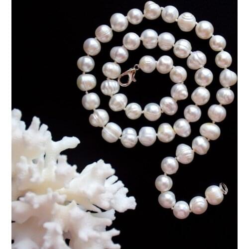 9-10MM special sales of natural (thread) freshwater pearl necklace 18 inches