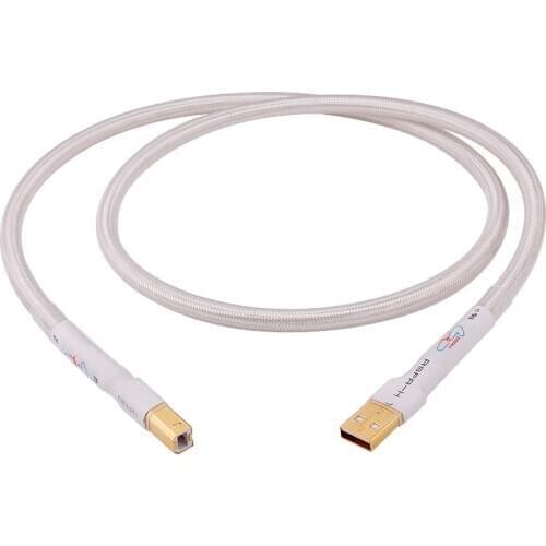 Silver-plated + shield Hifi usb Audio Cable High Quality 7N OCC Type A to Type B Data cord For DAC Sound Card