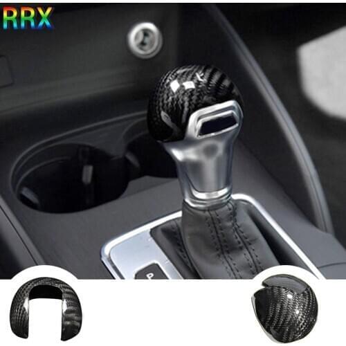 RRX For Audi 2014-2018 Carbon Fiber Gear Shift Knob Head Cover Trim A3 S3 Car Sticker interior trim LHD & RHD car accessories