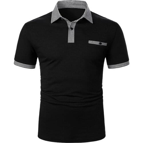 Men New Business Polo Shirts Men Short Sleeve T-shirt Striped Matching T-shirt Leisure Wear Clothing Casual Fashion Men Tops