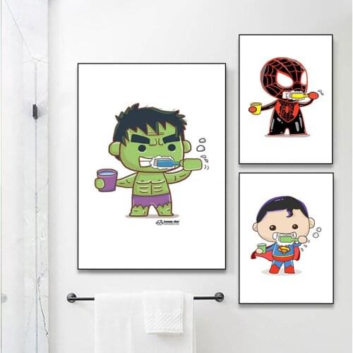 Marvel Marvel Captain America Canvas Paintings Cute Anime Posters Nursery Print Wall Art Picture for Living Boys Room Home Decor