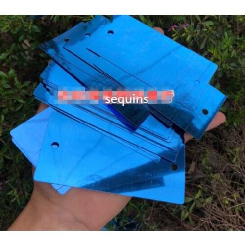 Sewing supplies 5*10 cm blue-gray rectangular double-hole sequins bead curtain material rectangular sequins wedding decoration