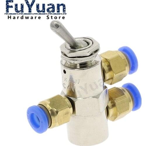 TAC2-4V Exhaust valve 2 Position 5 Way Toggles Cylindrical Mechanical Air Pneumatic Valve switch w Fiittings
