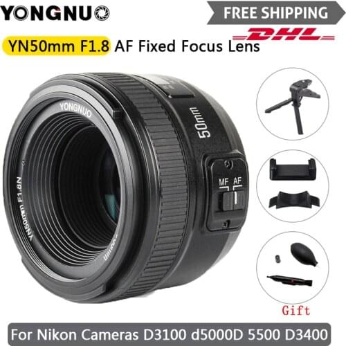IN STOCK! YONGNUO 50mm F1.8 II AF Fixed Focus Lens Large Aperture For Nikon F Mount D3000 D3100 d5000D 5500 D3400 DSLR Cameras