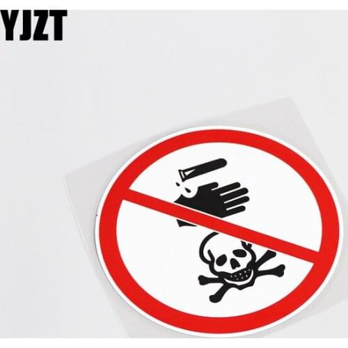 YJZT 11.7CM*11.7CM For Warning Symbol Drugs Prohibition PVC Car Sticker Decal 13-0129