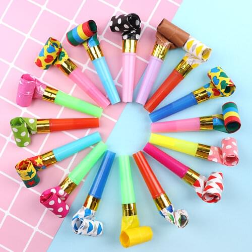 10Pcs/Set Multicolor Party Blowouts Whistles Kids Birthday Party Favors Decoration Supplies Noice maker Toys Goody Bags Pinata