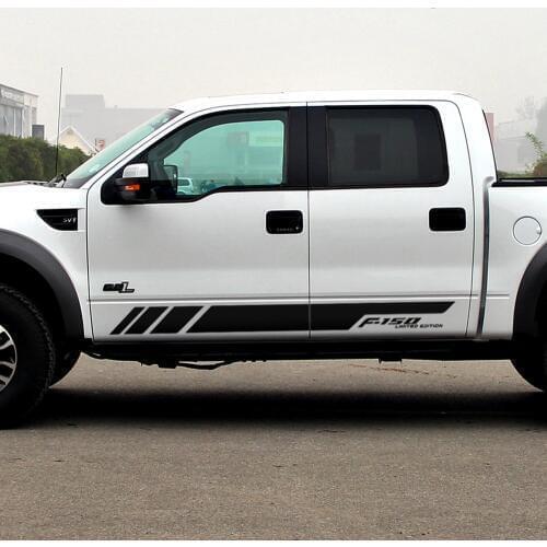 2pcs Side Skirt Body Stripe Graphics Vinyl Decal SVT Car Sticker for Ford F150 Raptor Door Off Road Sport Bed Auto Accessories