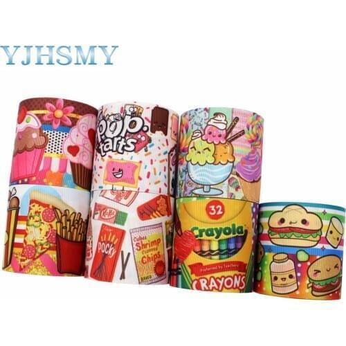 3"(75mm),10yards Cake candy Thermal transfer Printed grosgrain Ribbons,bow cap DIY handmade accessories Decorations L-20522-420