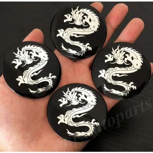 4pcs 56mm Chinese Dragon Car Wheel Center Hub Caps Badge Emblem Decal Sticker