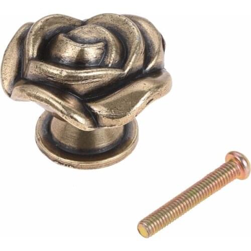 4Color Rose Pull Handles Furniture Knobs Kitchen Cabinet Dresser Door Handles