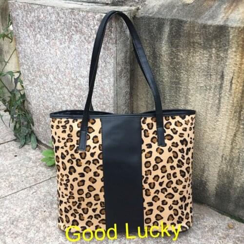 50pcs/lot Wholesale Personalized New Hot Sale Fashion women bags monogrammeed leopard tote bags with PU