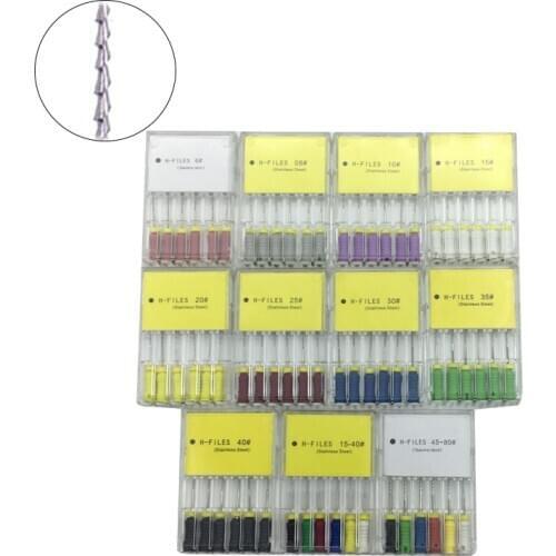 6pcs H Files Dental Endodontic Instruments 21mm/25mm Stainless Steel Root Canal Files Dental Materials