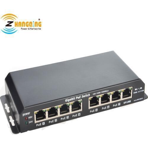 7+1 Port Gigabit Passive POE Switch 1000Mbps For Networking IP camera WiFi Access Point IP Phone 24V or 48V MikroTik