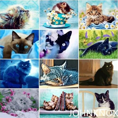 Diamond Painting Cute Cat 5D Diy Diamond Embroidery Full Round& Square Drill Diamond Mosaic Cross Stitch Home Decor