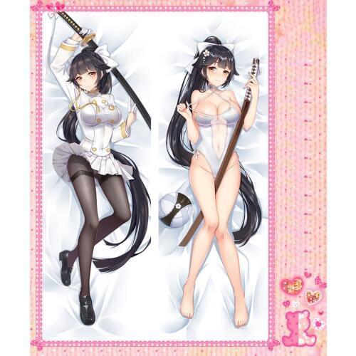 Anime Cartoon Azur Lane Bolster Hugging Peach Skin 2 Way Pillow Case Pillow Cover Pillowcase Gift 17077