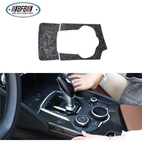 BFB 7pcs Interior Trims Full Set Glossy Black Color Dry Forge Carbon Add on style For Alfa Romeo Stelvio SUV 2017