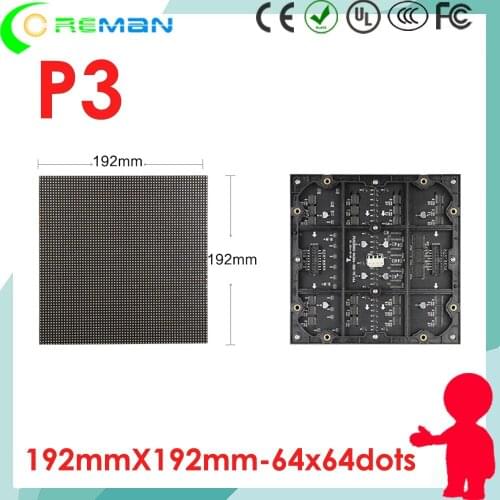 Big discount Indoor HD video wall led module p3 full color 192mmx192mm / rental led display screen indoor outdoor p2 p2.5 p3