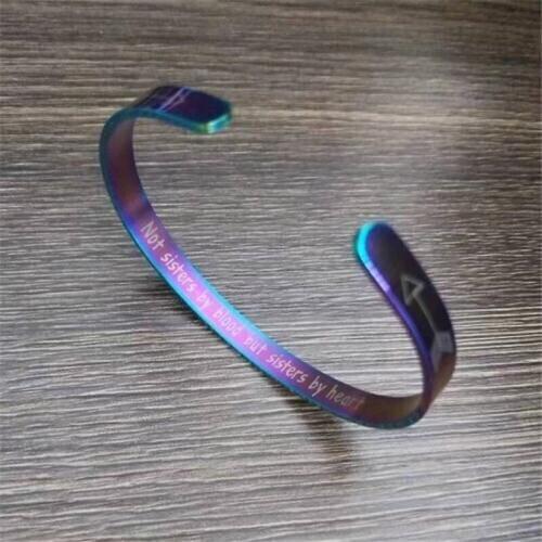 Cuff Bracelets Sisters Best Friend Gifts Friendship Letter Bracelets Bangles Rainbow Jewelry