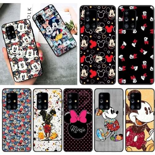 Disney Luxury Mickey Minne For Samsung A72 A52 A02 A32 A12 A42 A51 A91 A81 A71 A41 A31 A21 A01 S Black Phone Case