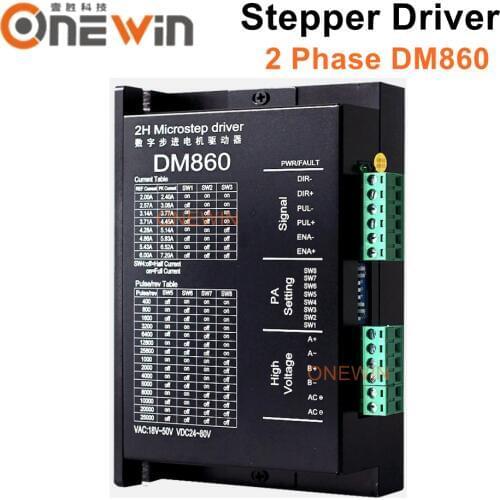 2 phase DM860 Digital Stepper Motor Driver 18-80 VDC 7.2A for for 86 step Motor