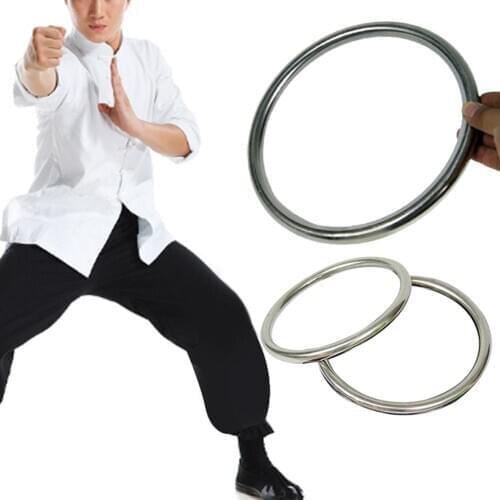 Wing Chun Stainless Steel Ring Kung Fu Rings Hand Strength Flexibility Training Martial Arts Fitness Trainer